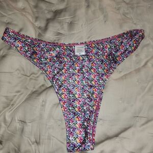 Strawberry Milk Mob Floral Bikini Bottom in Pink, Purple, Yellow